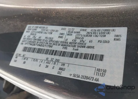 2022 Ford F-250 Platinum z USA, uszkodzony, nr VIN 1FT7W2BT3NEG11795